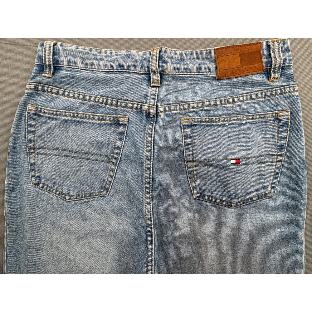 Tommy Hilfiger Vintage 90s High Rise Jeans Tapestry Hem Light Wash | Women's 8 - Picture 7 of 15